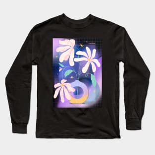 Space Flowers - Purple Long Sleeve T-Shirt